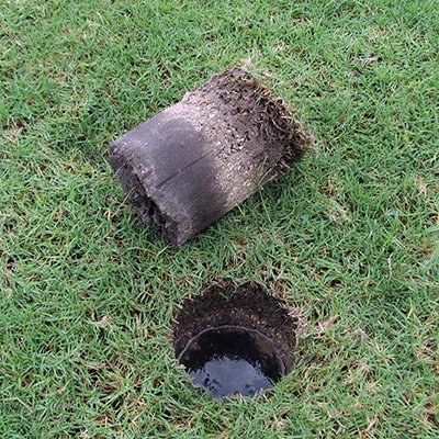 Gravel subsoil reduced drainage in football field